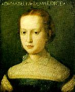 Agnolo Bronzino portratt av isabella di medici oil